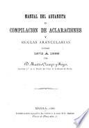 Manual del aduanista, o, Compilacion de aclaraciones y reglas arancelarias desde 1872 á 1888