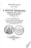 Manuale del divoto di S. Giovanni Nepomuceno