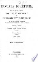 Manuale Di Lettura Per Lo Studio Pratico Dei Vari Generi Di Componimenti Letterari