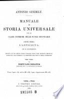 Manuale di storia universale per le classi inferiori delle scuole secondarie