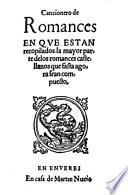 Martín Nucio: Cancionero de romances