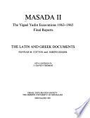 Masada: The Latin and Greek documents