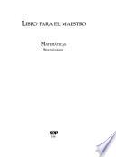 Matemáticas: Libro para el maestro