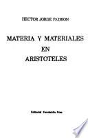 Materia y materiales en Aristoteles
