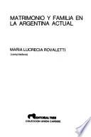 Matrimonio y familia en la argentina actual