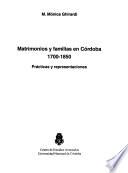 Matrimonios y familias en Córdoba, 1700-1850