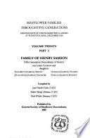 Mayflower Families Through Five Generations: pt. 1. Family of Henry Samson