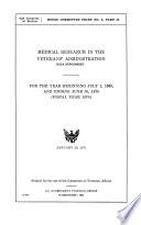 Medical Research in the Veterans' Administration