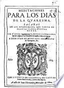 Meditaciones para los dias de la Quaresma