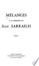 Mélanges à la mémoire de Jean Sarrailh