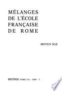 Mélanges de l'Ecole française de Rome