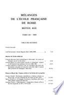 Mélanges de l'Ecole française de Rome
