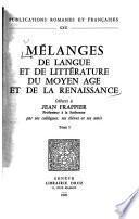 Melanges Offerts a Jean Frappier