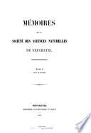 Mémoires de la Société des sciences naturelles de Neuchatel