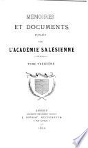 Mémoires et documents publiés par l'Académie salésienne
