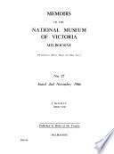Memoirs of the National Museum of Victoria, Melbourne