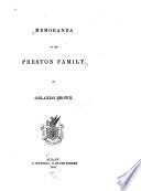 Memoranda of the Preston Family
