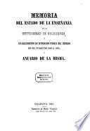 Memoria acerca del estado de la enseñanza en la Universidad Literaria de Salamanca y establecimientos de instruccion pública del distrito en el curso de ...