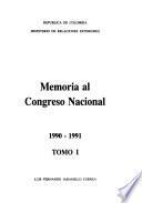 Memoria al Congreso Nacional