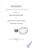 Memoria correspondiente al año 1893, presentada à la dirección general de instrucción pública por el inspector nacional de instrucción primaria