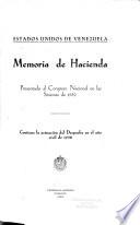 Memoria de hacienda presentada al Congreso Nacional en sus sesiones de ...