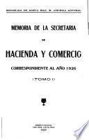 Memoria de Hacienda y Comercio