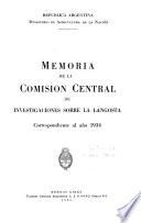 Memoria de la Comisión central de investigaciones sobre la langosta correspondiente al año ...