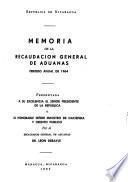 Memoria de la Dirección General de Aduanas