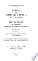 Memoria de la Dirección General de Aduanas