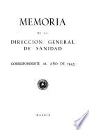 Memoria de la Direccion General de Sanidad