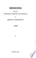 Memoria de la Fundación Instituto de Biología y Medicina Experimental