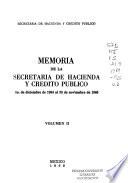 Memoria de la Secretaría de Hacienda y Crédito Público