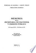 Memoria de la Secretaría de Hacienda y Crédito Público