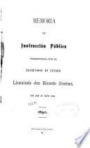 Memoria de la Secretaría de Instrucción Pública