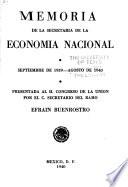 Memoria de la Secretaría de la Economía Nacional