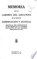 Memoria de las labores realizadas por el Ministerio de Gobernación