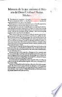 Memoria de lo que contiene el Arbitrio del Dotor C. N. Medico. (Parecer del Doctor C. N., etc.) [On the Spanish Currency.]