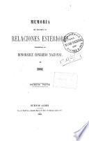 Memoria de relaciones exteriores y culto presentada al Honorable Congreso Nacional en ...