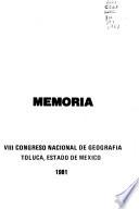 Memoria del ... Congreso Nacional de Geografía