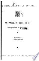 Memoria del D[epartamento] E[jecutivo]