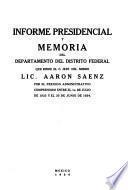 Memoria del Departamento del Distrito Federal