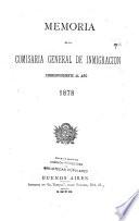 Memoria del Departamento General de Inmigración