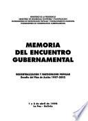 Memoria del Encuentro Gubernamental