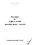 Memoria del Ministerio de Relaciones Exteriores