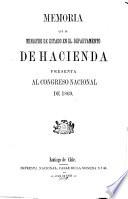 Memoria del Ministrio de Hacienda presentada al Congreso nacional