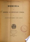Memoria del Ministro de Instrucción Pública al Congreso