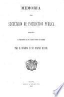 Memoria del Ministro de Instrucción Pública al Congreso