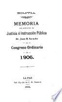 Memoria del Ministro de Justicia é Instrucción Pública