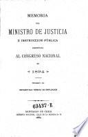 Memoria del Ministro de Justicia e Instrucción Pública