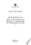 Memoria del Ministro de Minas y Petróleos